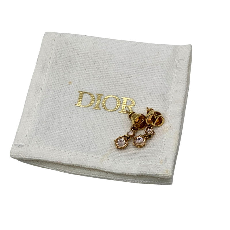 【中古品】【レディース】 Christian Dior クリスチャンディオール CLAIR D LUNE CD LOGO LINESTONE PIERCE クレール ディー リュヌ CDロゴ ラインストーン ピアス アクセサリー 182-250521-as-13-izu カラー：ゴールド 万代Net店