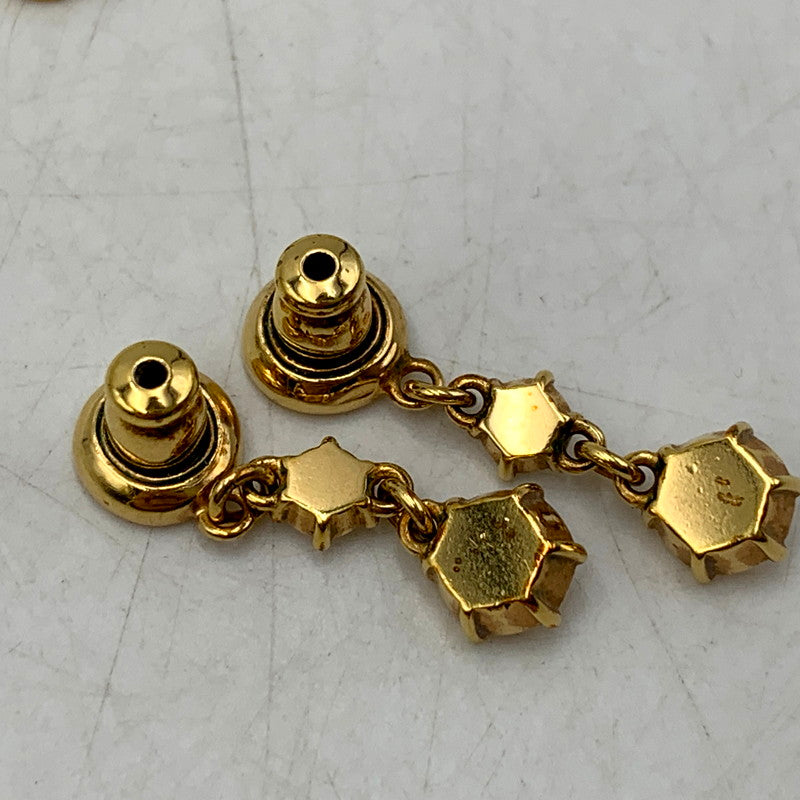 【中古品】【レディース】 Christian Dior クリスチャンディオール CLAIR D LUNE CD LOGO LINESTONE PIERCE クレール ディー リュヌ CDロゴ ラインストーン ピアス アクセサリー 182-250521-as-13-izu カラー：ゴールド 万代Net店