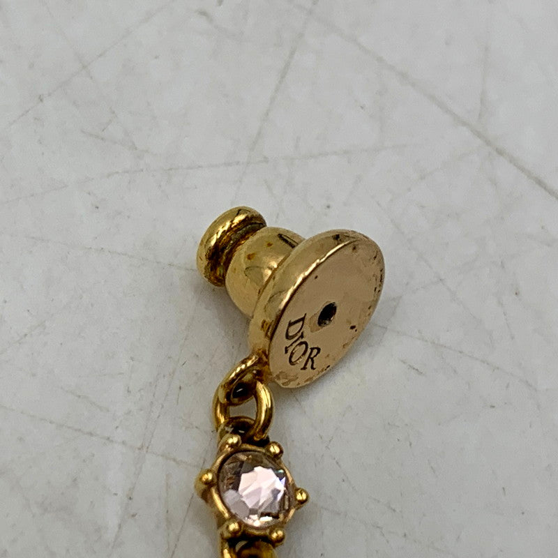 【中古品】【レディース】 Christian Dior クリスチャンディオール CLAIR D LUNE CD LOGO LINESTONE PIERCE クレール ディー リュヌ CDロゴ ラインストーン ピアス アクセサリー 182-250521-as-13-izu カラー：ゴールド 万代Net店