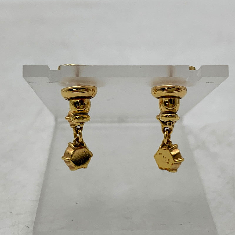 【中古品】【レディース】 Christian Dior クリスチャンディオール CLAIR D LUNE CD LOGO LINESTONE PIERCE クレール ディー リュヌ CDロゴ ラインストーン ピアス アクセサリー 182-250521-as-13-izu カラー：ゴールド 万代Net店