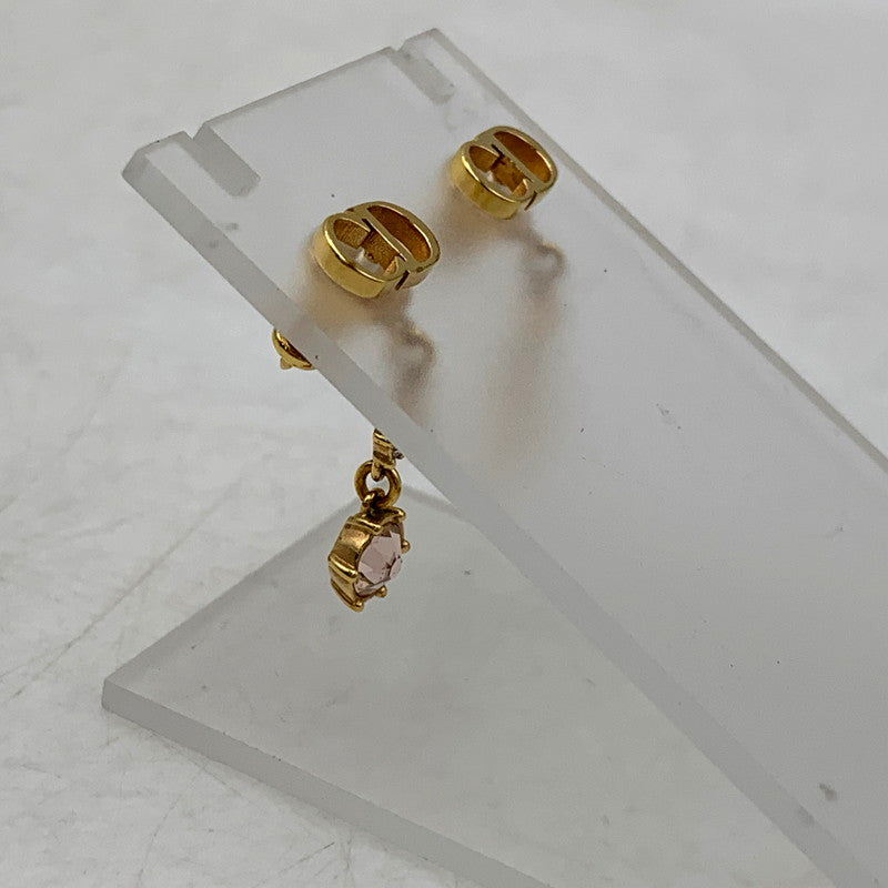【中古品】【レディース】 Christian Dior クリスチャンディオール CLAIR D LUNE CD LOGO LINESTONE PIERCE クレール ディー リュヌ CDロゴ ラインストーン ピアス アクセサリー 182-250521-as-13-izu カラー：ゴールド 万代Net店
