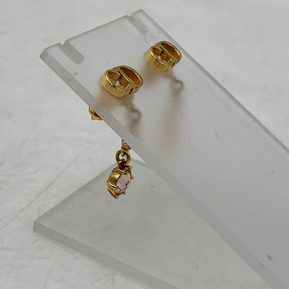 【中古品】【レディース】 Christian Dior クリスチャンディオール CLAIR D LUNE CD LOGO LINESTONE PIERCE クレール ディー リュヌ CDロゴ ラインストーン ピアス アクセサリー 182-250521-as-13-izu カラー：ゴールド 万代Net店