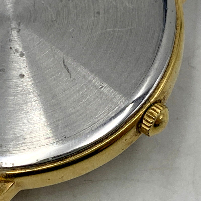 【現状渡し品】【メンズ/レディース】 LONGINES ロンジン ROUND FACE QUARTS 24742139 ラウンドフェイス ゴールド文字盤 腕時計 197-250522-ay-17-izu カラー：ブラック×ゴールド 万代Net店