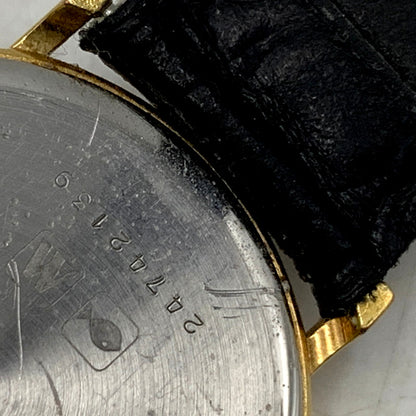 【現状渡し品】【メンズ/レディース】 LONGINES ロンジン ROUND FACE QUARTS 24742139 ラウンドフェイス ゴールド文字盤 腕時計 197-250522-ay-17-izu カラー：ブラック×ゴールド 万代Net店