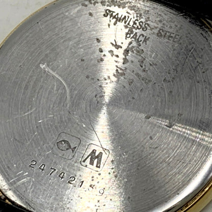 【現状渡し品】【メンズ/レディース】 LONGINES ロンジン ROUND FACE QUARTS 24742139 ラウンドフェイス ゴールド文字盤 腕時計 197-250522-ay-17-izu カラー：ブラック×ゴールド 万代Net店