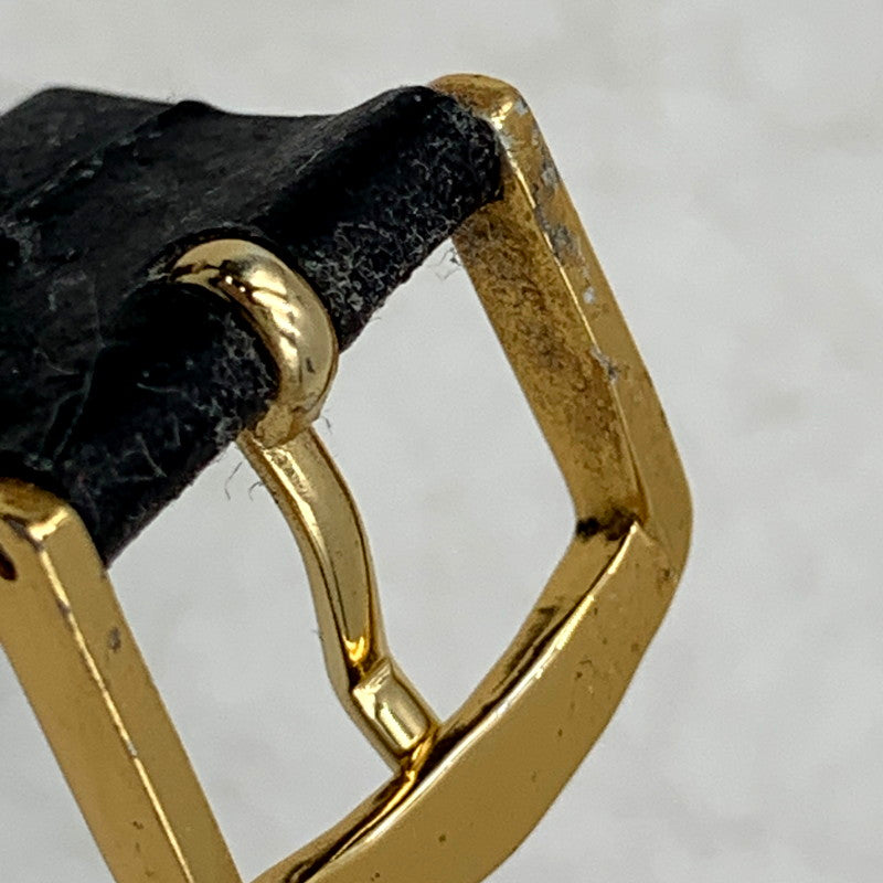 【現状渡し品】【メンズ/レディース】 LONGINES ロンジン ROUND FACE QUARTS 24742139 ラウンドフェイス ゴールド文字盤 腕時計 197-250522-ay-17-izu カラー：ブラック×ゴールド 万代Net店