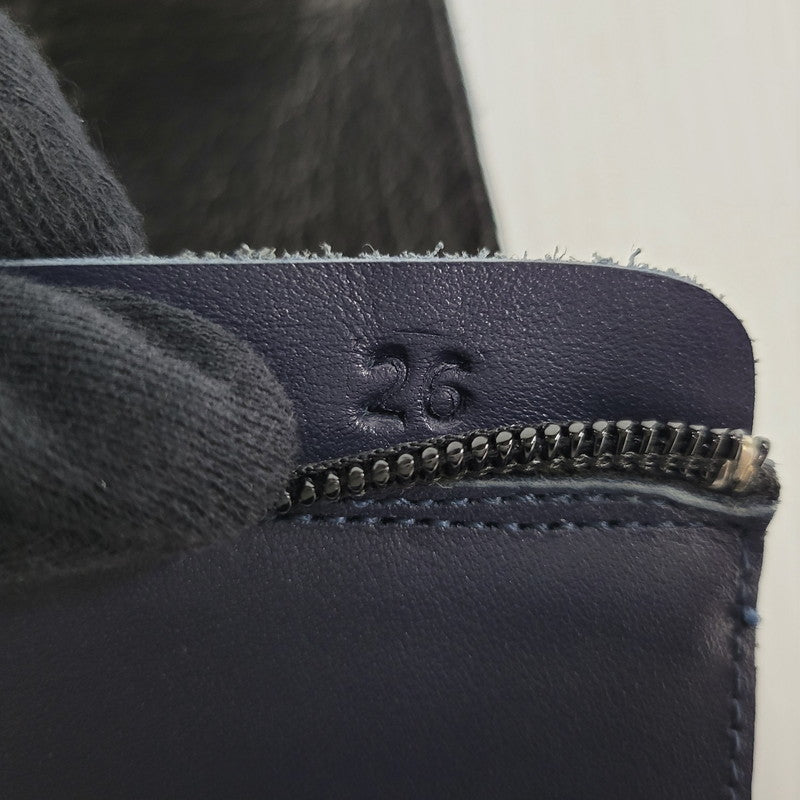 【中古品】【メンズ/レディース】 KADOYA カドヤ LEATHER HIGH SNEAKER レザー ハイスニーカー シューズ 靴 164-250523-ay-04-izu サイズ：26cm カラー：ネイビー 万代Net店