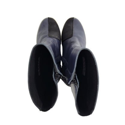 【中古品】【メンズ/レディース】 KADOYA カドヤ LEATHER HIGH SNEAKER レザー ハイスニーカー シューズ 靴 164-250523-ay-04-izu サイズ：26cm カラー：ネイビー 万代Net店