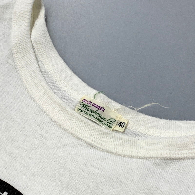 【中古品】【メンズ】 WAREHOUSE ウエアハウス DUCK DIGGER ダックディガー ”RUGBY" SS TEE 半袖 Tシャツ ラグビー 145-250702-rk-12-izu サイズ：40 カラー：ホワイト 万代Net店