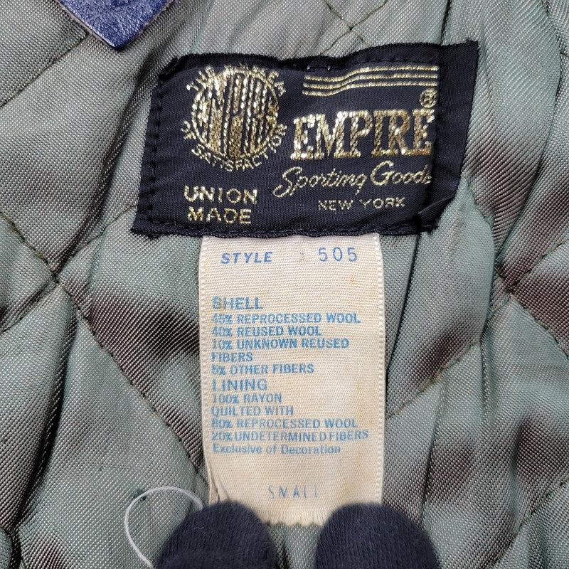 【現状渡し品】【メンズ】 EMPIRE エンパイア CARTHAGE CHEERLEADER HOODED VARSITY JACKET 505 フーデッド バーシティジャケット アウター 146-250524-as-07-izu サイズ：S カラー：ブルー 万代Net店