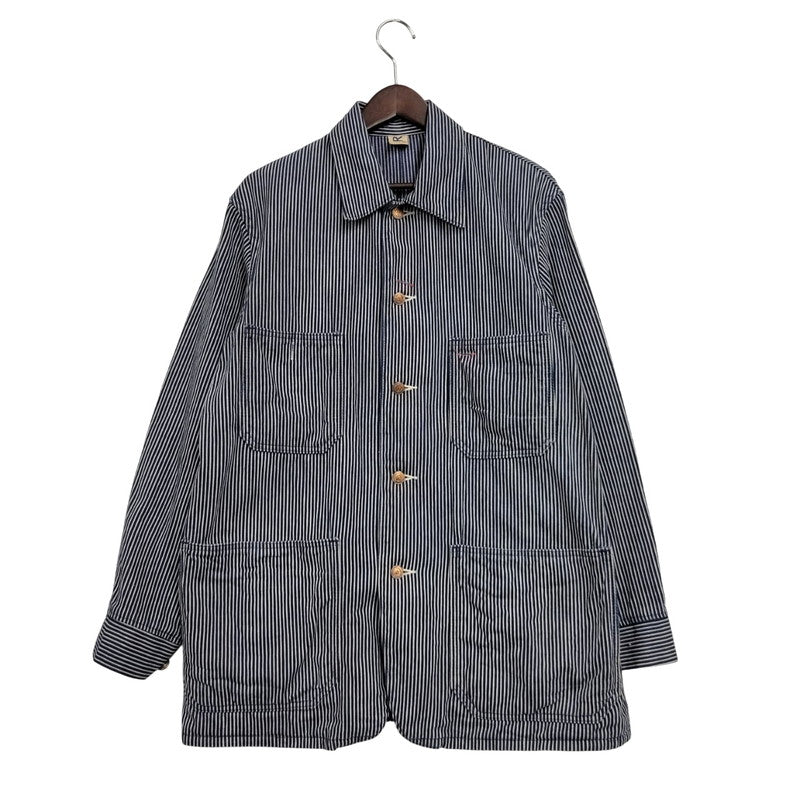 【中古品】【メンズ】 45RPM フォーティーファイブアールピーエム DENIM HICKORY COVERALLS 5-06-1057 デニム ヒッコリー カバーオール ジャケット アウター 145-250524-as-05-izu サイズ：2 カラー：ブルー×ホワイト 万代Net店