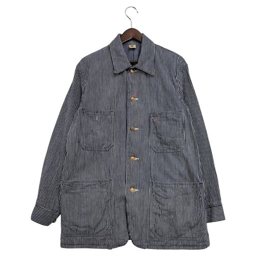 【中古品】【メンズ】 45RPM フォーティーファイブアールピーエム DENIM HICKORY COVERALLS 5-06-1057 デニム ヒッコリー カバーオール ジャケット アウター 145-250524-as-05-izu サイズ：2 カラー：ブルー×ホワイト 万代Net店
