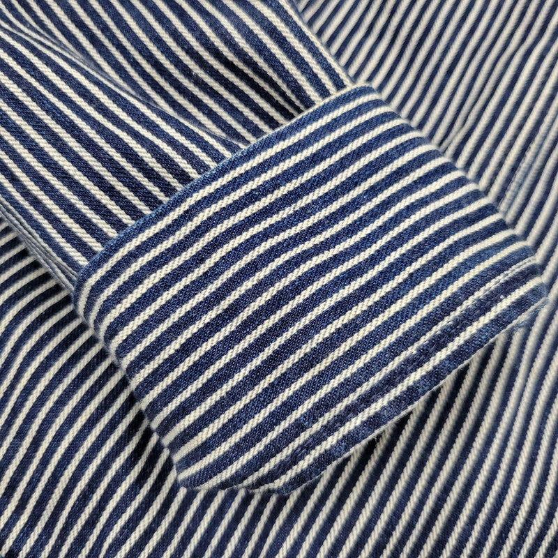 【中古品】【メンズ】 45RPM フォーティーファイブアールピーエム DENIM HICKORY COVERALLS 5-06-1057 デニム ヒッコリー カバーオール ジャケット アウター 145-250524-as-05-izu サイズ：2 カラー：ブルー×ホワイト 万代Net店