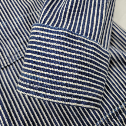 【中古品】【メンズ】 45RPM フォーティーファイブアールピーエム DENIM HICKORY COVERALLS 5-06-1057 デニム ヒッコリー カバーオール ジャケット アウター 145-250524-as-05-izu サイズ：2 カラー：ブルー×ホワイト 万代Net店