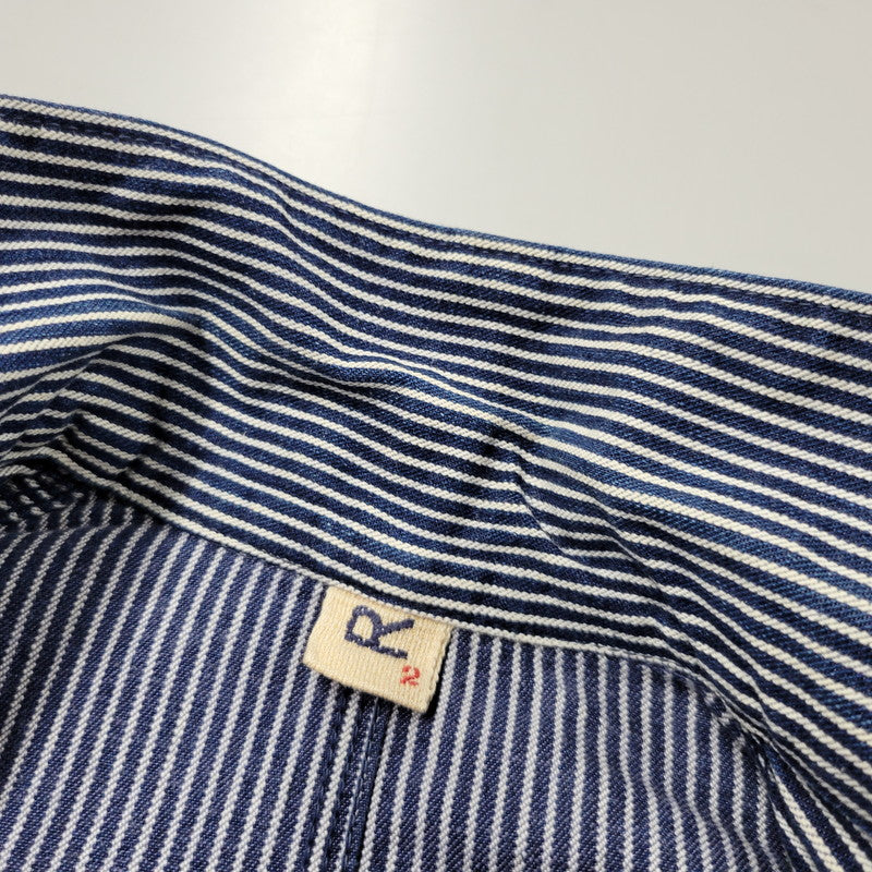 【中古品】【メンズ】 45RPM フォーティーファイブアールピーエム DENIM HICKORY COVERALLS 5-06-1057 デニム ヒッコリー カバーオール ジャケット アウター 145-250524-as-05-izu サイズ：2 カラー：ブルー×ホワイト 万代Net店