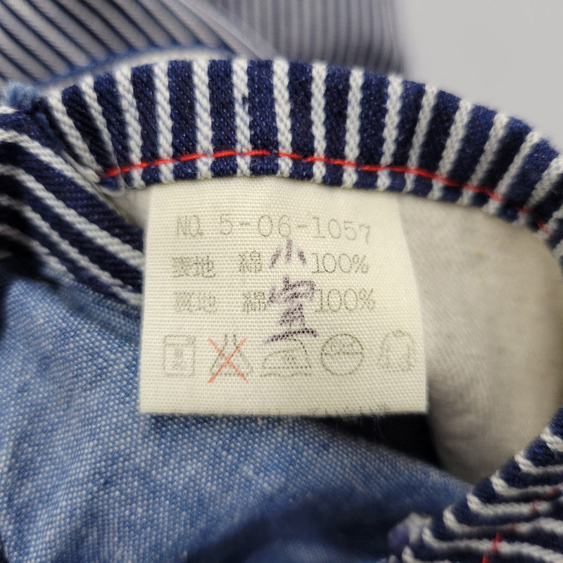 【中古品】【メンズ】 45RPM フォーティーファイブアールピーエム DENIM HICKORY COVERALLS 5-06-1057 デニム ヒッコリー カバーオール ジャケット アウター 145-250524-as-05-izu サイズ：2 カラー：ブルー×ホワイト 万代Net店