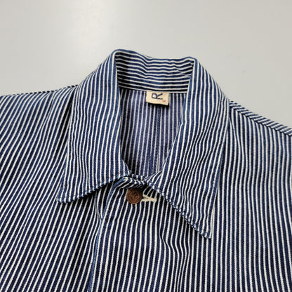 【中古品】【メンズ】 45RPM フォーティーファイブアールピーエム DENIM HICKORY COVERALLS 5-06-1057 デニム ヒッコリー カバーオール ジャケット アウター 145-250524-as-05-izu サイズ：2 カラー：ブルー×ホワイト 万代Net店