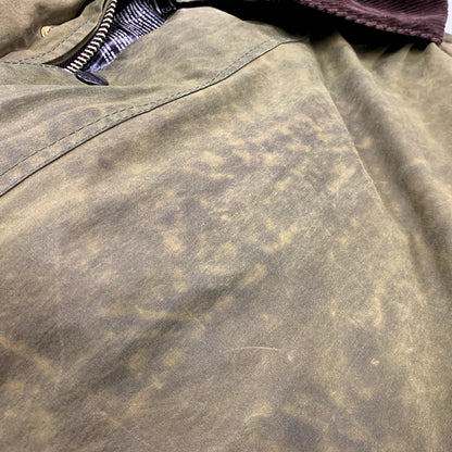 【現状渡し品】【メンズ】 Barbour バーブァー A200 ENGLAND製 1988年製 3ワラント 80S BORDER OILED JACKET 80年代 ボーダー オイルドジャケット アウター 長袖 144-250525-ma-05-izu サイズ：C42/107cm カラー：カーキ系 万代Net店