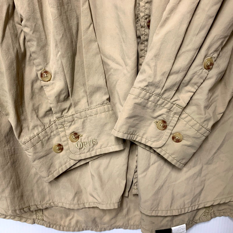 【中古品】【メンズ】 ORVIS オービス 90S NYLON SAFARI SHIRT オービス 90年代 ナイロンサファリシャツ トップス 長袖 146-250528-ma-19-izu サイズ：XXL カラー：ベージュ 万代Net店
