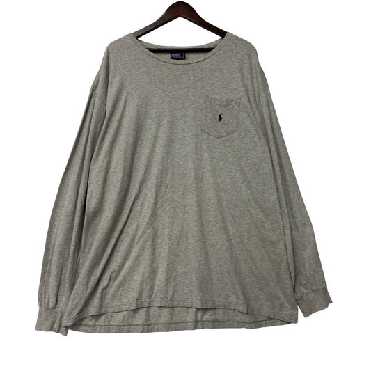 【現状渡し品】【メンズ】 POLO RALPH LAUREN ポロ・ラルフローレン シングル 90S LS POCKET TEE 90年代 ロングスリーブ ポケットT トップス 長袖 146-250706-ma-06-izu サイズ：XXL カラー：グレー 万代Net店