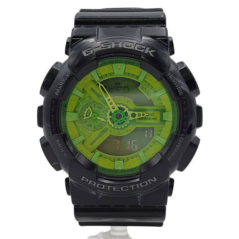 【中古品】【メンズ/レディース】 G-SHOCK ジーショック ANALOG-DIGITAL WATCH GA-110B アナログ デジタル 腕時計 196-250716-as-27-izu カラー：グリーン系×ブラック 万代Net店