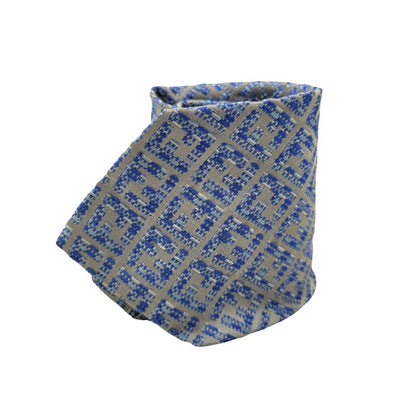 【中古品】【メンズ】 FENDI フェンディ SILK TIE シルク ネクタイ ズッカ柄 183-250529-as-34-izu カラー：ブルー×グレー 万代Net店