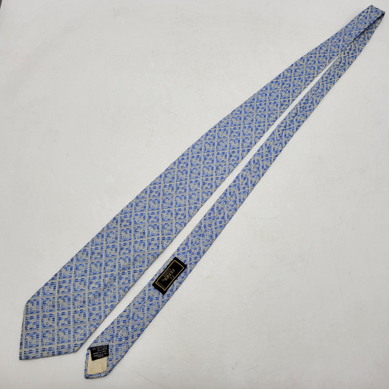 【中古品】【メンズ】 FENDI フェンディ SILK TIE シルク ネクタイ ズッカ柄 183-250529-as-34-izu カラー：ブルー×グレー 万代Net店