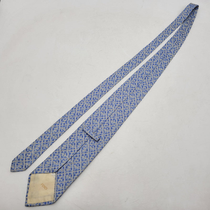 【中古品】【メンズ】 FENDI フェンディ SILK TIE シルク ネクタイ ズッカ柄 183-250529-as-34-izu カラー：ブルー×グレー 万代Net店