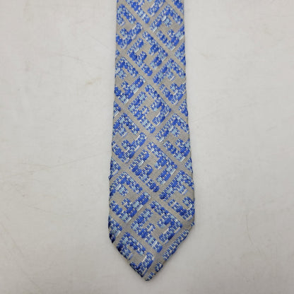 【中古品】【メンズ】 FENDI フェンディ SILK TIE シルク ネクタイ ズッカ柄 183-250529-as-34-izu カラー：ブルー×グレー 万代Net店