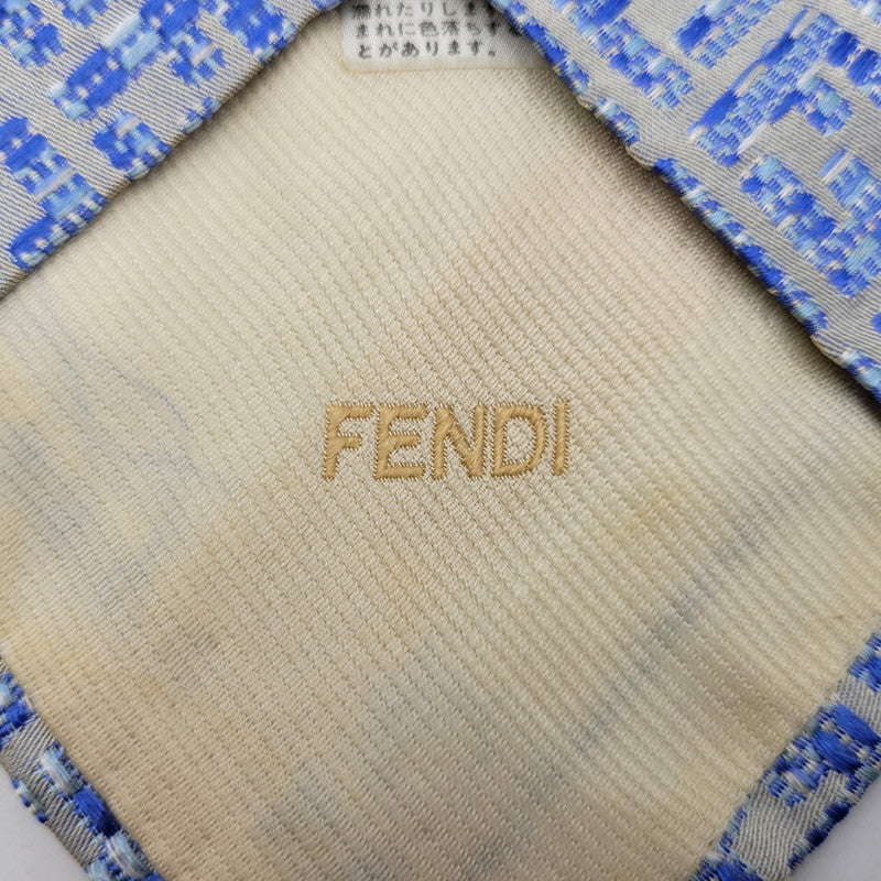 【中古品】【メンズ】 FENDI フェンディ SILK TIE シルク ネクタイ ズッカ柄 183-250529-as-34-izu カラー：ブルー×グレー 万代Net店