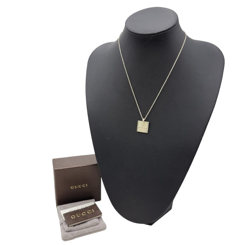 【中古品】【メンズ/レディース】 GUCCI グッチ AG925 TRADEMARK SQUARE PLATE SILVER NECKLACE トレードマーク スクエア プレート シルバー ネックレス アクセサリー 182-250526-as-19-izu カラー：シルバー 万代Net店