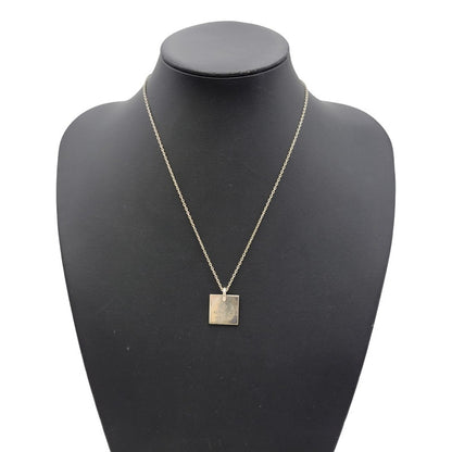 【中古品】【メンズ/レディース】 GUCCI グッチ AG925 TRADEMARK SQUARE PLATE SILVER NECKLACE トレードマーク スクエア プレート シルバー ネックレス アクセサリー 182-250526-as-19-izu カラー：シルバー 万代Net店