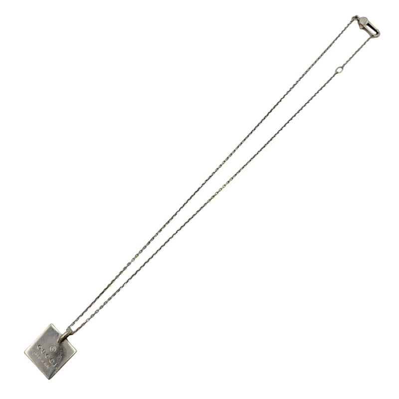 【中古品】【メンズ/レディース】 GUCCI グッチ AG925 TRADEMARK SQUARE PLATE SILVER NECKLACE トレードマーク スクエア プレート シルバー ネックレス アクセサリー 182-250526-as-19-izu カラー：シルバー 万代Net店