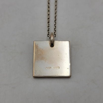【中古品】【メンズ/レディース】 GUCCI グッチ AG925 TRADEMARK SQUARE PLATE SILVER NECKLACE トレードマーク スクエア プレート シルバー ネックレス アクセサリー 182-250526-as-19-izu カラー：シルバー 万代Net店
