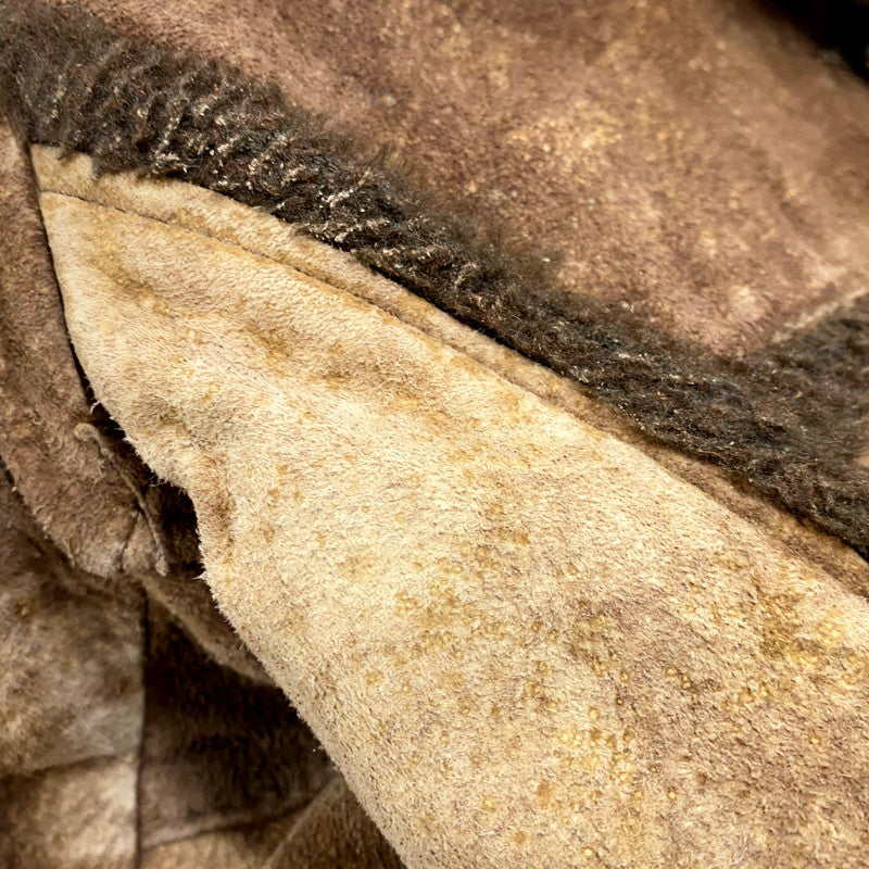 【中古品】【メンズ】 LEATHER MOUTON JACKET レザー ムートン ジャケット USA製 アウター 145-250527-as-14-izu サイズ：12 カラー：ブラウン 万代Net店