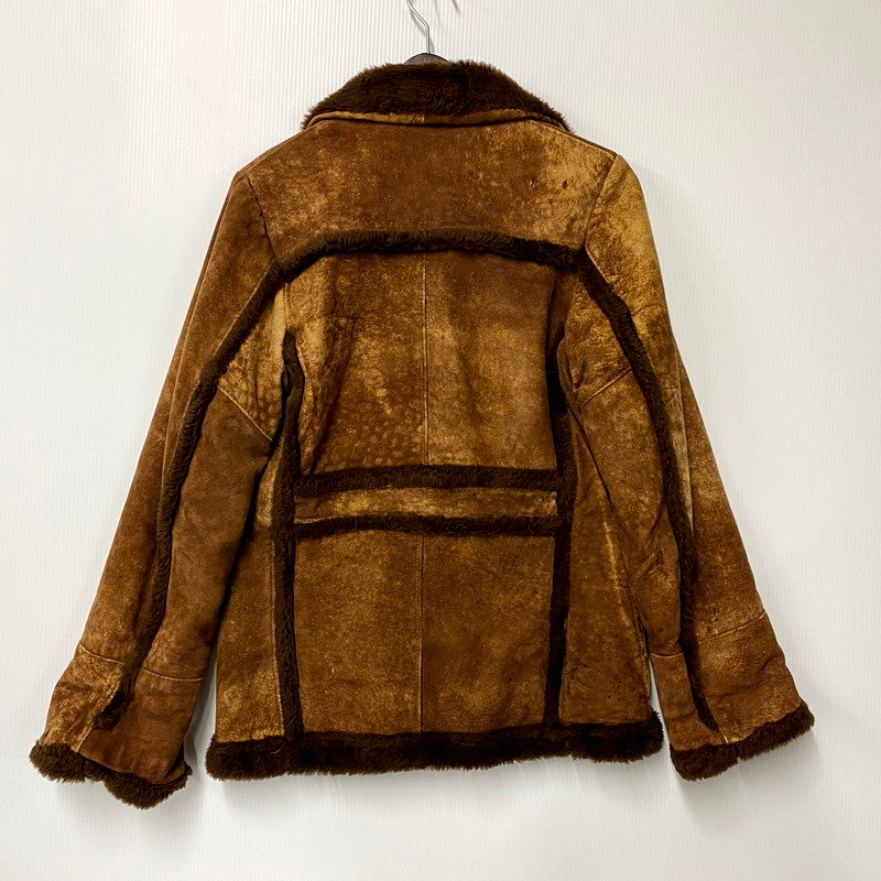 【中古品】【メンズ】 LEATHER MOUTON JACKET レザー ムートン ジャケット USA製 アウター 145-250527-as-14-izu サイズ：12 カラー：ブラウン 万代Net店