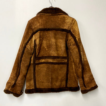 【中古品】【メンズ】 LEATHER MOUTON JACKET レザー ムートン ジャケット USA製 アウター 145-250527-as-14-izu サイズ：12 カラー：ブラウン 万代Net店