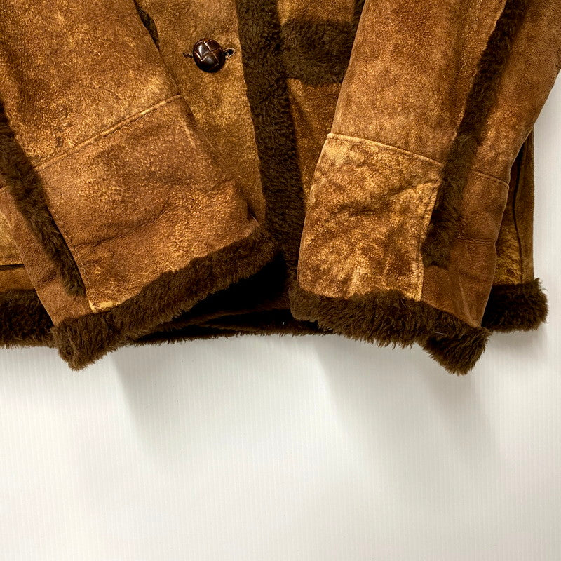 【中古品】【メンズ】 LEATHER MOUTON JACKET レザー ムートン ジャケット USA製 アウター 145-250527-as-14-izu サイズ：12 カラー：ブラウン 万代Net店