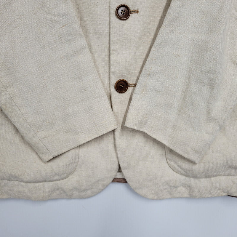 【中古品】【メンズ】 CAPALBIO カパルビオ イタリア製 5B LINEN JACKET 5ボタン リネンジャケット アウター長袖 141-250530-ma-16-izu サイズ：48 カラー：ベージュ 万代Net店