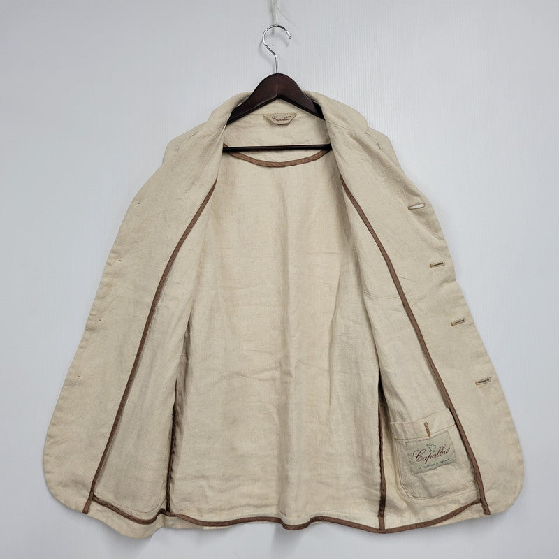 【中古品】【メンズ】 CAPALBIO カパルビオ イタリア製 5B LINEN JACKET 5ボタン リネンジャケット アウター長袖 141-250530-ma-16-izu サイズ：48 カラー：ベージュ 万代Net店