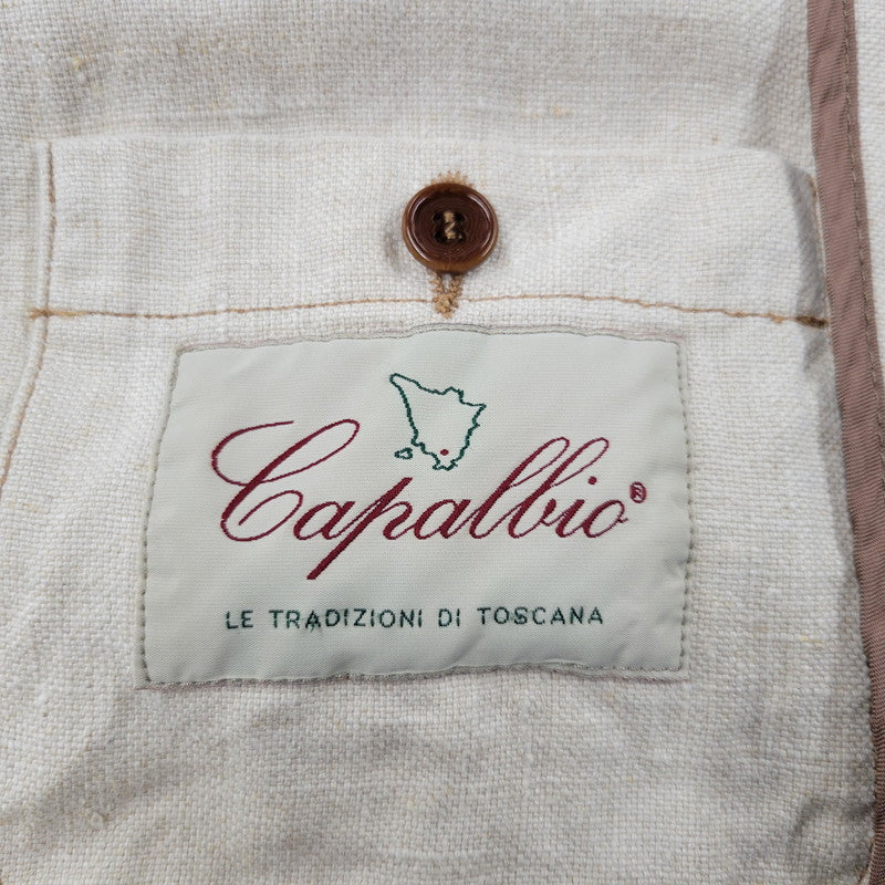 【中古品】【メンズ】 CAPALBIO カパルビオ イタリア製 5B LINEN JACKET 5ボタン リネンジャケット アウター長袖 141-250530-ma-16-izu サイズ：48 カラー：ベージュ 万代Net店