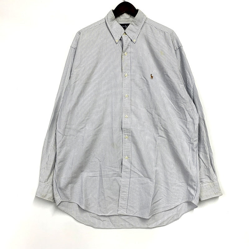 【中古品】【メンズ】 RALPH LAUREN ラルフローレン BLAKE LS BD SHIRT STRIPE ブレイク ロングスリーブ ボタンダウン シャツ ストライプ 長袖 トップス 146-250605-as-22-izu サイズ：L カラー：ブルー×ホワイト 万代Net店
