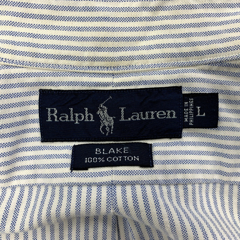 【中古品】【メンズ】 RALPH LAUREN ラルフローレン BLAKE LS BD SHIRT STRIPE ブレイク ロングスリーブ ボタンダウン シャツ ストライプ 長袖 トップス 146-250605-as-22-izu サイズ：L カラー：ブルー×ホワイト 万代Net店