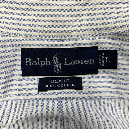 【中古品】【メンズ】 RALPH LAUREN ラルフローレン BLAKE LS BD SHIRT STRIPE ブレイク ロングスリーブ ボタンダウン シャツ ストライプ 長袖 トップス 146-250605-as-22-izu サイズ：L カラー：ブルー×ホワイト 万代Net店