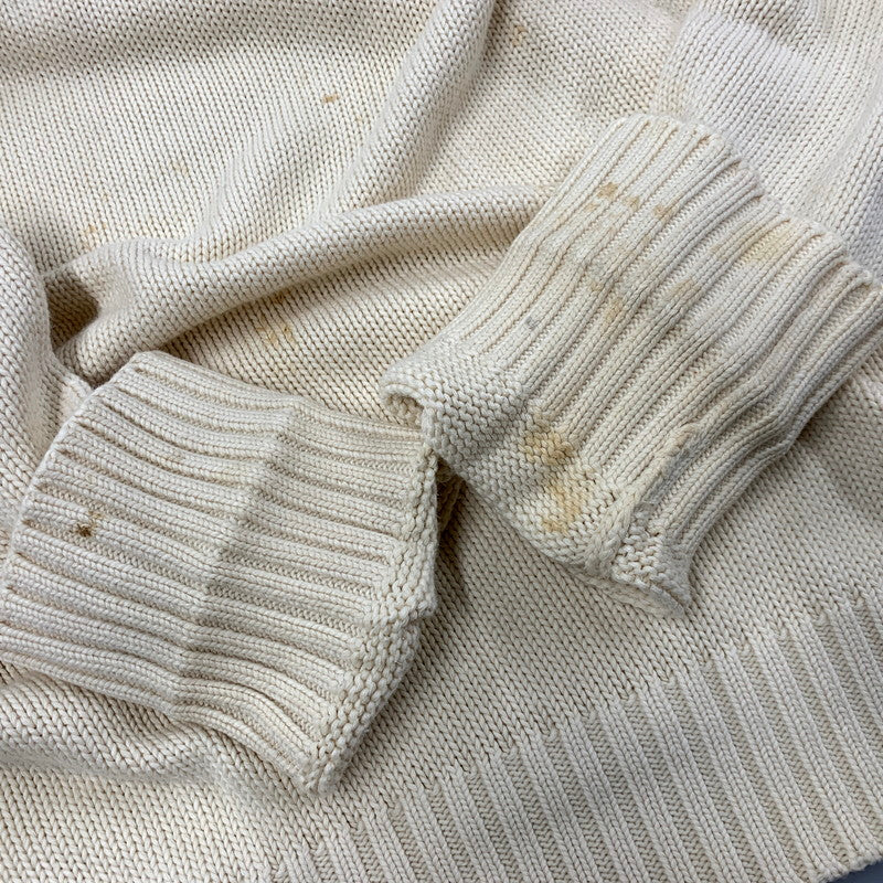 【現状渡し品】【メンズ】 COTTON KNIT SWEATER コットン ニット セーター 長袖 トップス 146-250605-as-16-izu サイズ：110 カラー：ナチュラル系 万代Net店