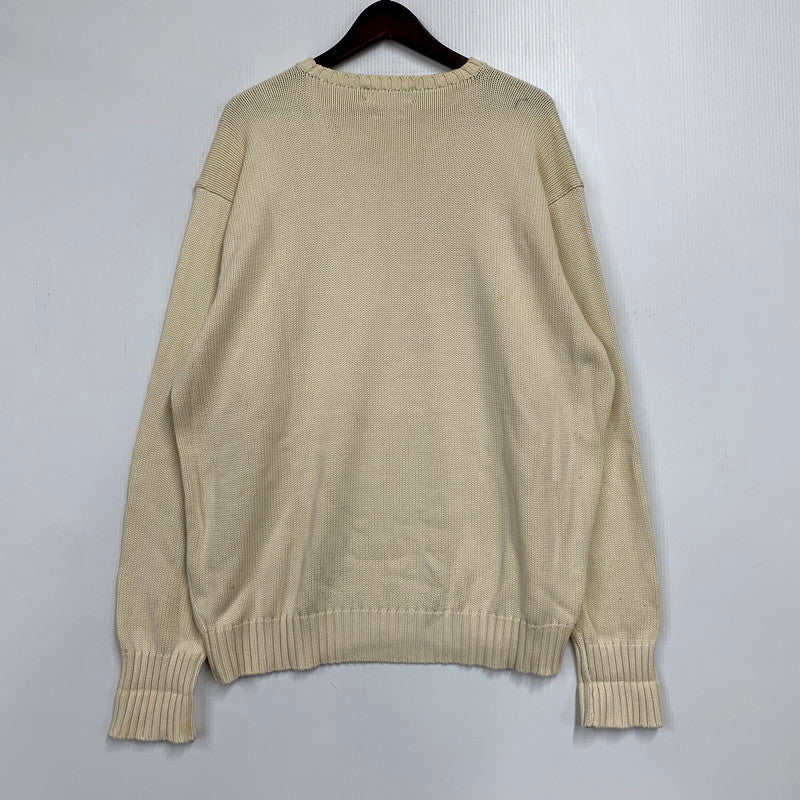 【現状渡し品】【メンズ】 COTTON KNIT SWEATER コットン ニット セーター 長袖 トップス 146-250605-as-16-izu サイズ：110 カラー：ナチュラル系 万代Net店