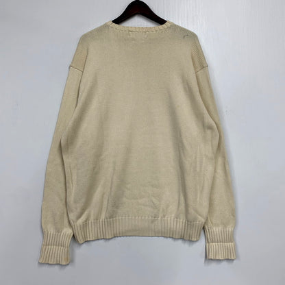【現状渡し品】【メンズ】 COTTON KNIT SWEATER コットン ニット セーター 長袖 トップス 146-250605-as-16-izu サイズ：110 カラー：ナチュラル系 万代Net店