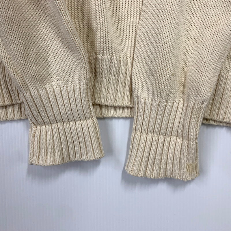 【現状渡し品】【メンズ】 COTTON KNIT SWEATER コットン ニット セーター 長袖 トップス 146-250605-as-16-izu サイズ：110 カラー：ナチュラル系 万代Net店