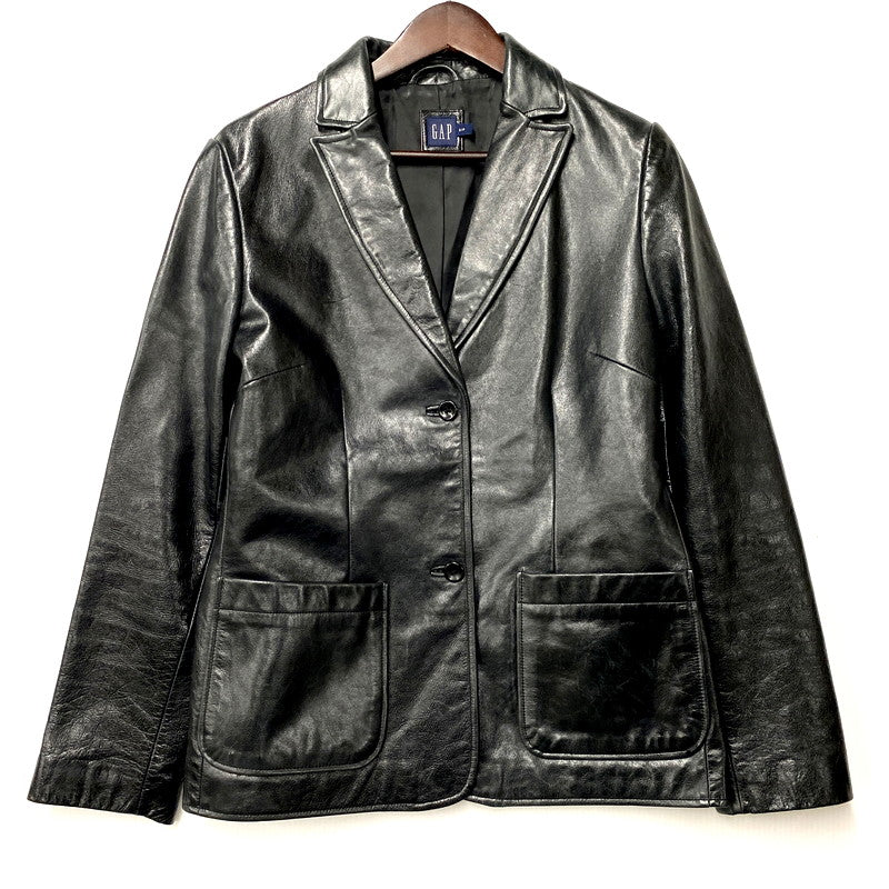 【中古品】【メンズ】 OLD GAP オールドギャップ COW LEATHER TAILORED JACKET 303879 カウレザーテーラードジャケット アウター 146-250531-as-05-izu サイズ：S カラー：ブラック 万代Net店