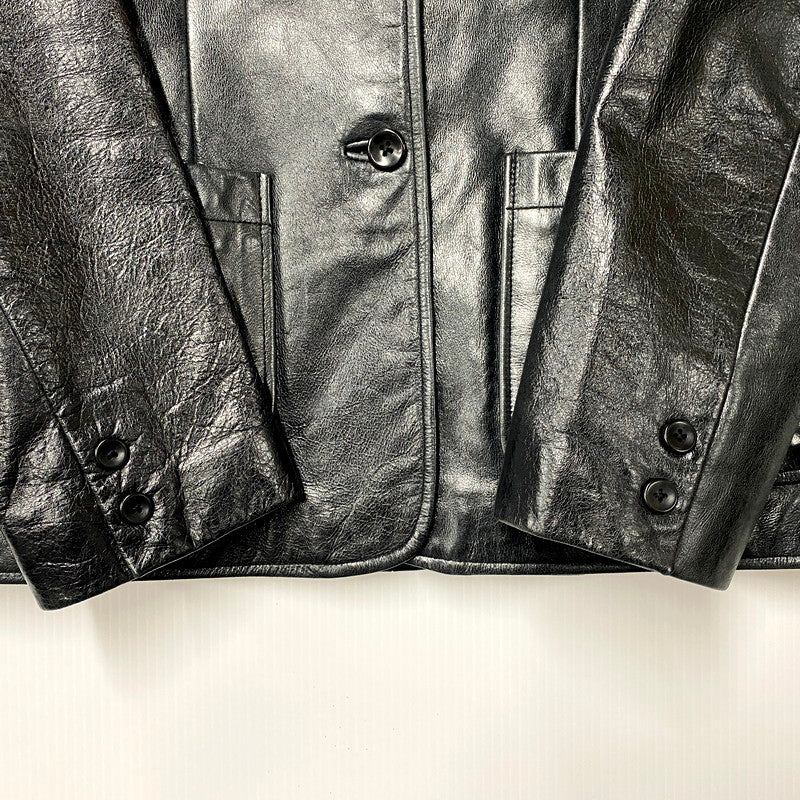 【中古品】【メンズ】 OLD GAP オールドギャップ COW LEATHER TAILORED JACKET 303879 カウレザーテーラードジャケット アウター 146-250531-as-05-izu サイズ：S カラー：ブラック 万代Net店